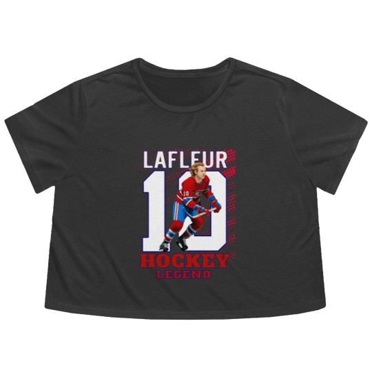 Discover Guy Lafleur 10 Canadian Hockey Legend Classic Flowy Cropped Tees