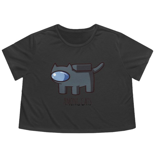 Discover Among Us black cat - Among Us - Flowy Cropped Tees