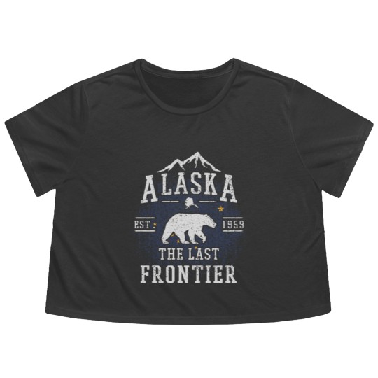 Discover Alaska The Last Frontier Flowy Cropped Tees