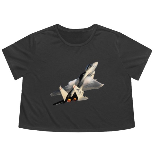 Discover F-15C Eagle afterburner no background - F 15 Eagle - Flowy Cropped Tees