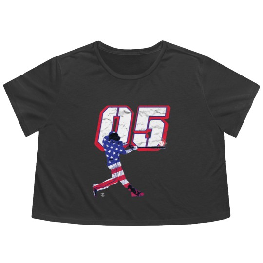 Discover Freddie Freeman Flag Silhouette Gameday Premium Flowy Cropped Tees