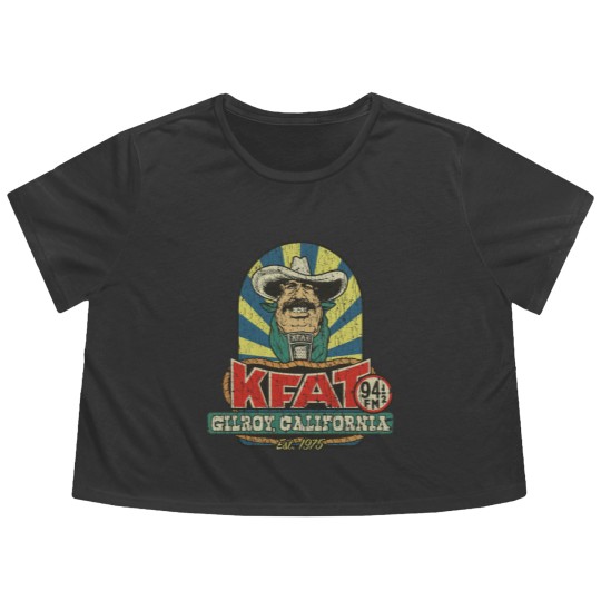 Discover KFAT 94.5 FM 1975 - Cowboy - Flowy Cropped Tees