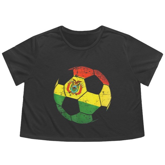 Discover Bolivia Soccer Ball Flag Flowy Cropped Tees