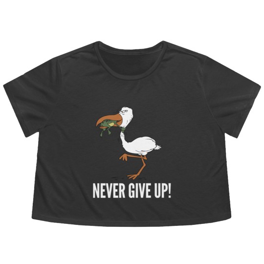 Discover Never Give Up Flowy Cropped Tees