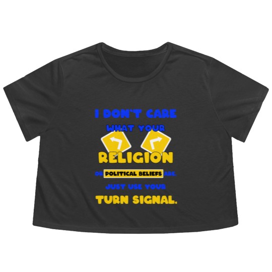 Discover Turn signal use road traffic idiots stupid Flowy Cropped Tees