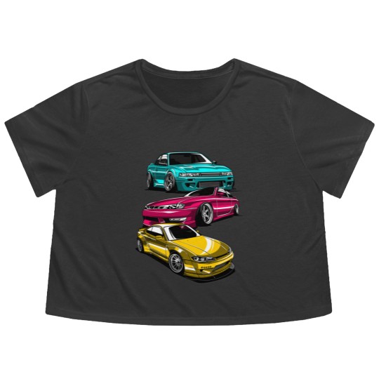 Discover JDM Legend Retro Gaming Racecar Tuning Car Flowy Cropped Tees