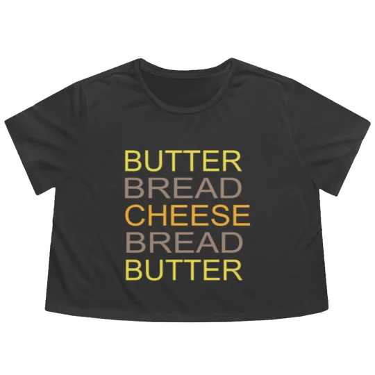 Discover Butter Bread Cheese Flowy Cropped Tees