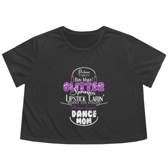 Discover Glitter Sprayin Dance Mom Flowy Cropped Tees
