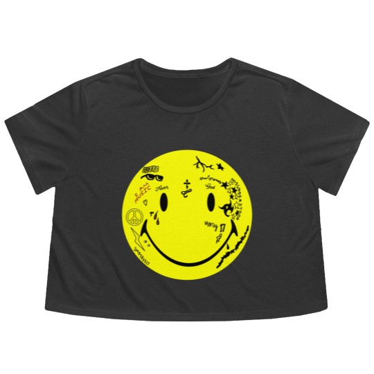 Discover Lil Wayne Tattoo Smiley Flowy Cropped Tees
