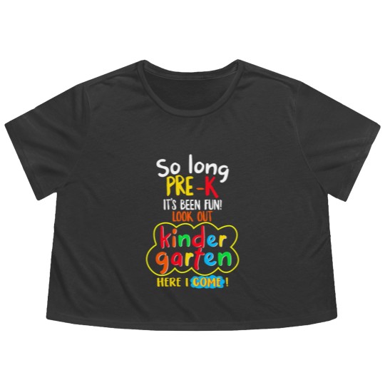 Discover Kindergarten Graduation Flowy Cropped Tees So Long Pre-K Kindergarten Here I Come Graduation Kids
