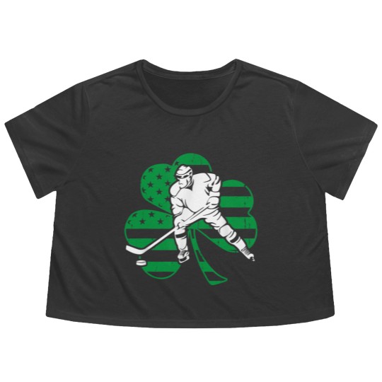 Discover Irish Hockey Player Shamrock St Patrick's Day Flowy Cropped Tees