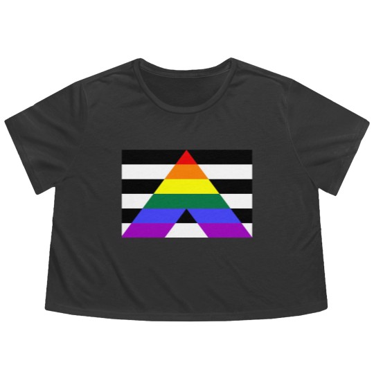 Discover Straight Ally Pride Flag  Essential Flowy Cropped Tees
