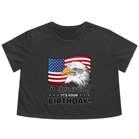 Discover 4th of July American Flag Eagle - 4th Of July - Flowy Cropped Tees