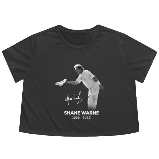Discover RIP Shane Warne Signature Flowy Cropped Tees, Memories Shane Warne  1969-2022 Flowy Cropped Tees