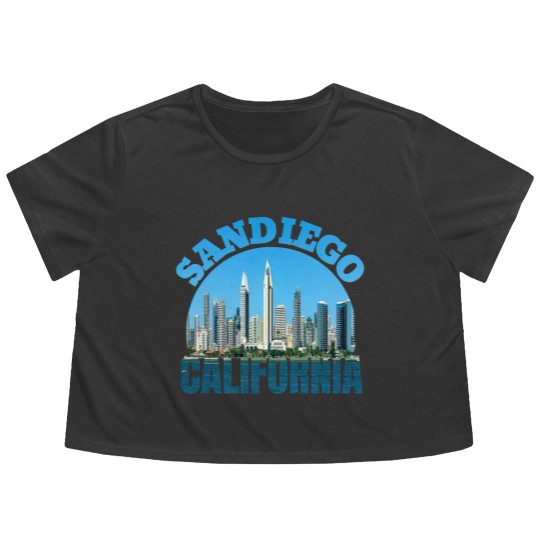 Discover San Diego California Flowy Cropped Tees