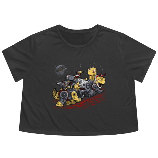 Discover Bots Before Time - Dinosaur - Flowy Cropped Tees