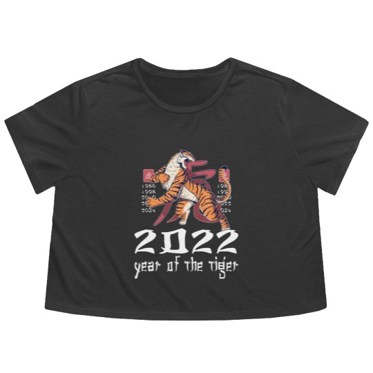 Discover Funny Happy Chinese New Year 2022 Year Of The Tiger 2022 Flowy Cropped Tees