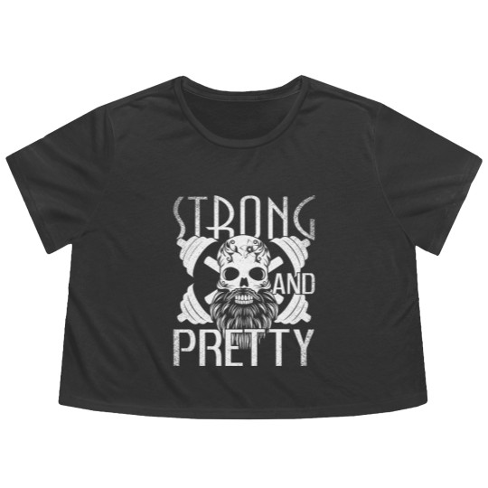Discover Strong and Pretty Strongman Gym Vintage - Strong And Pretty - Flowy Cropped Tees