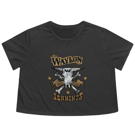 Discover Waylon Jennings Logo Design Classic Flowy Cropped Tees