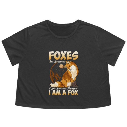 Discover Fox Flowy Cropped Tees Foxes Are Awesome Cute Fox Flowy Cropped Tees Kids Girls Boys Flowy Cropped Tees
