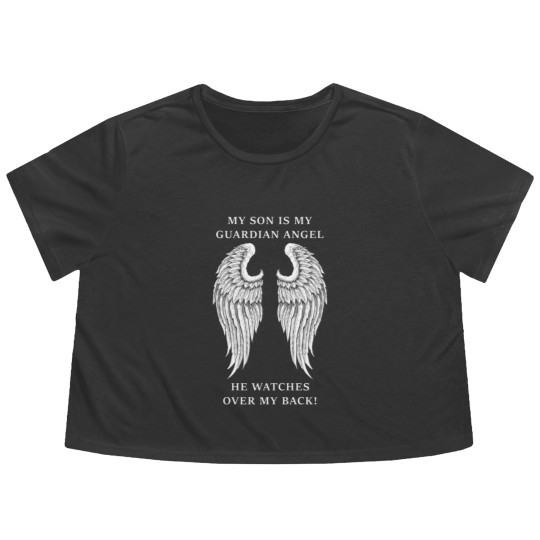 Discover Son - My son is my guardian angel Flowy Cropped Tees