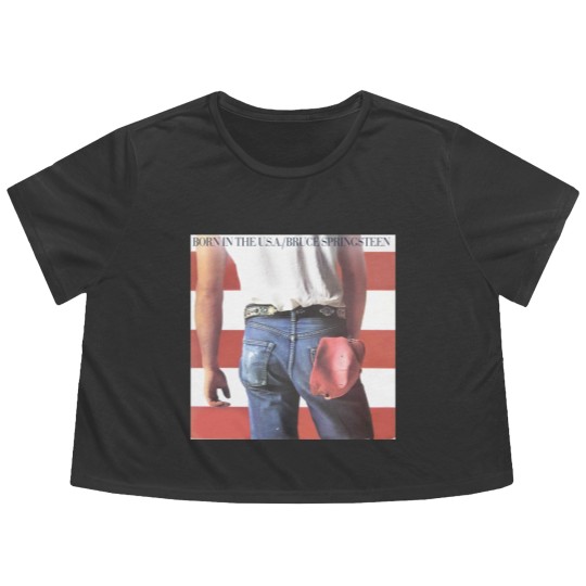 Discover Bruce Springsteen Born In The USA Rock Flowy Cropped Tees Flowy Cropped Tees