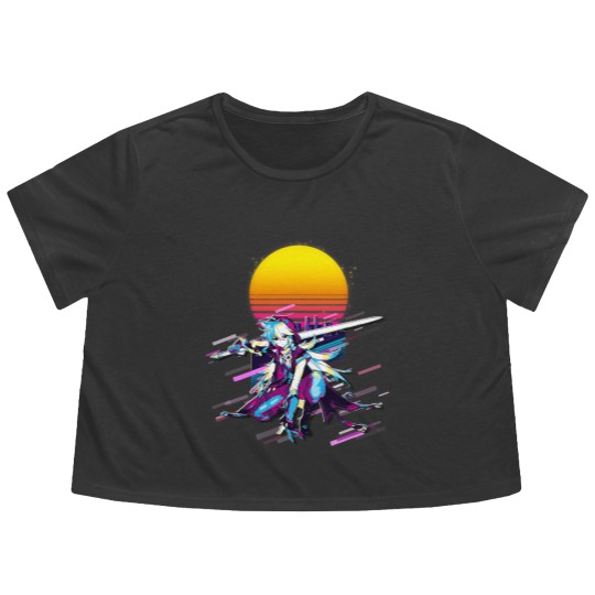 Discover Razor Genshin Impact 80s Retro Online Game Flowy Cropped Tees