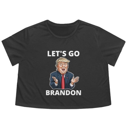 Discover Lets Go Brandon America Flag Flowy Cropped Tees