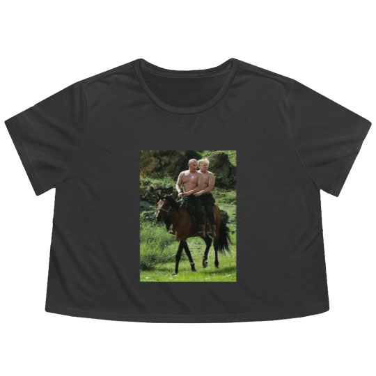 Discover Trump Putin Meme Flowy Cropped Tees Russian Putin Riding A Horse With Donald Trump Meme