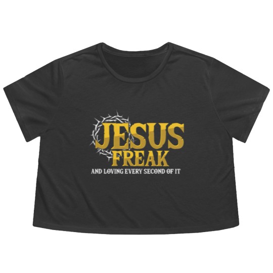Discover Jesus Freak God Believer Christian Catholic Gift Flowy Cropped Tees