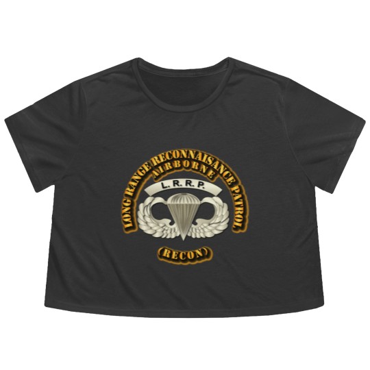 Discover Airborne Badge - LRRP - Veteran - Flowy Cropped Tees