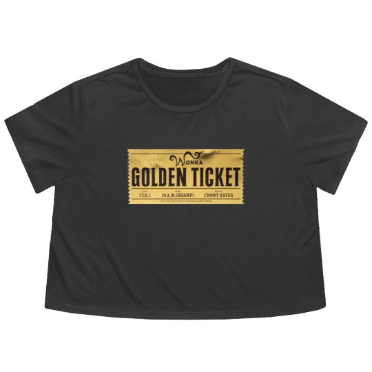 Discover Willy Wonka Golden Ticket Flowy Cropped Tees