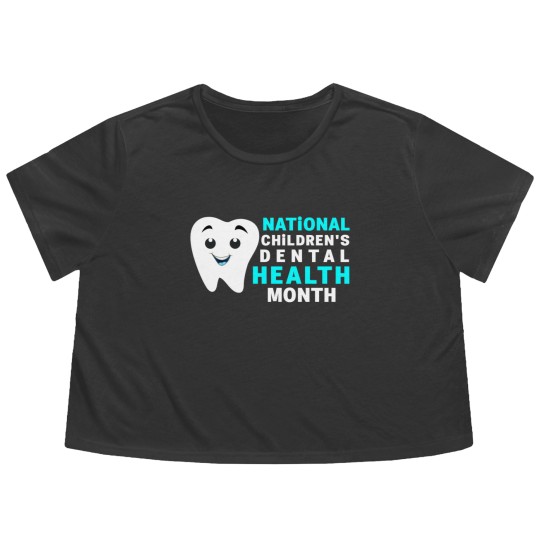 Discover Dental Health - National Children's Dental Health Month Flowy Cropped Tees