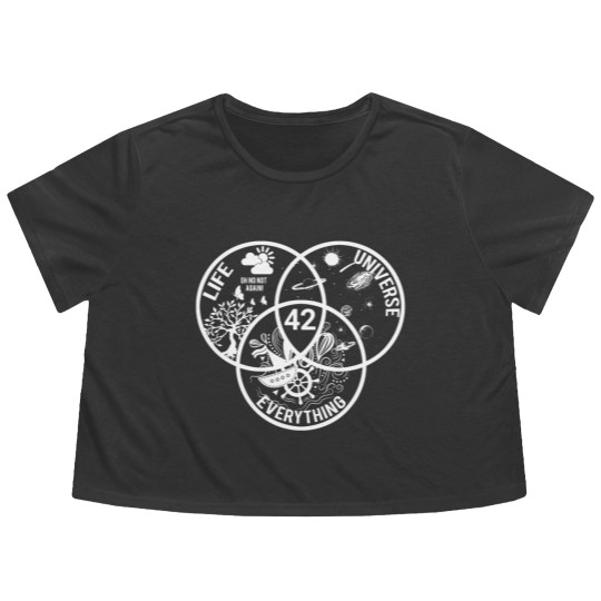 Discover 42 the answer to life the universe and everything Flowy Cropped Tees