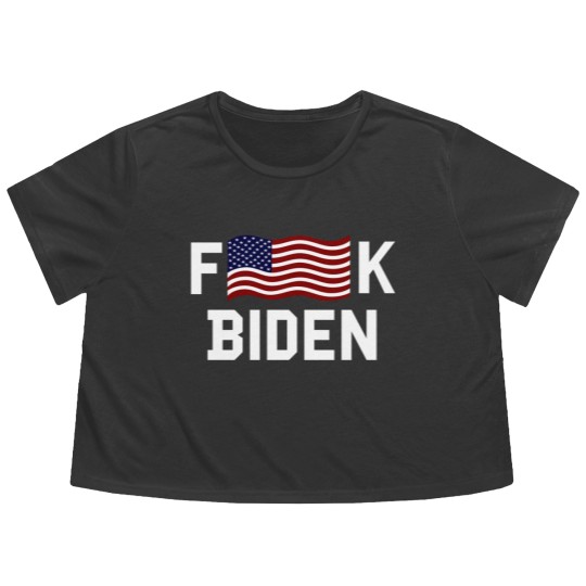 Discover Anti Joe Biden F American Falg K Biden Flowy Cropped Tees
