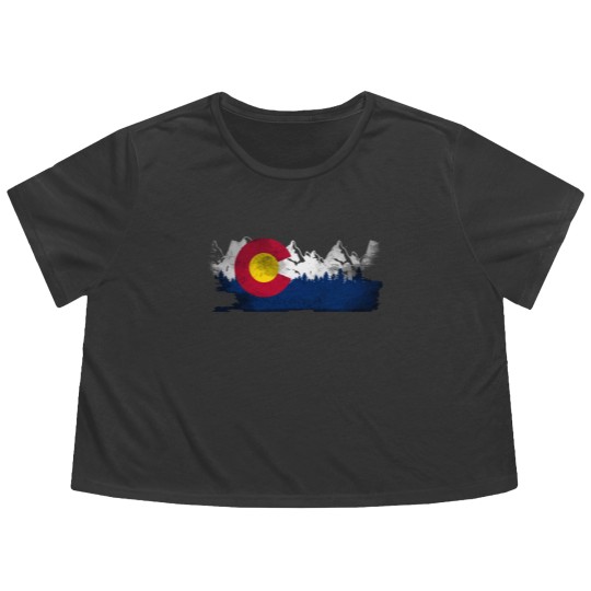Discover Cute Family Gift Colorado State Flag Flowy Cropped Tees