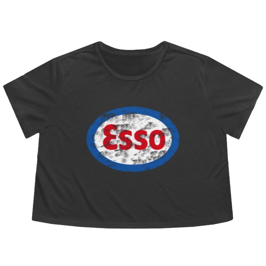 Discover Vintage distressed Esso logo - Auto Racing - Flowy Cropped Tees