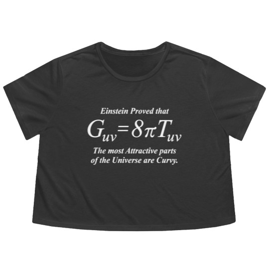 Discover Einstein Field Equation (Humor, white for dark Flowy Cropped Tees Flowy Cropped Tees