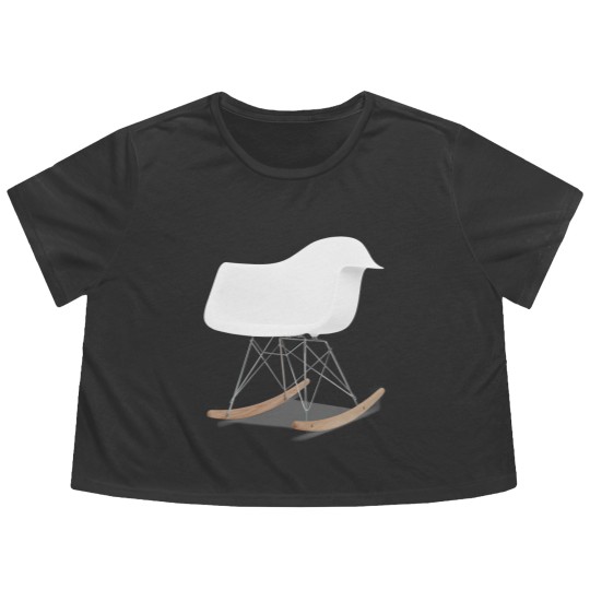 Discover Vintage furniture eames molded plastic armchair rocker - Funny - Flowy Cropped Tees