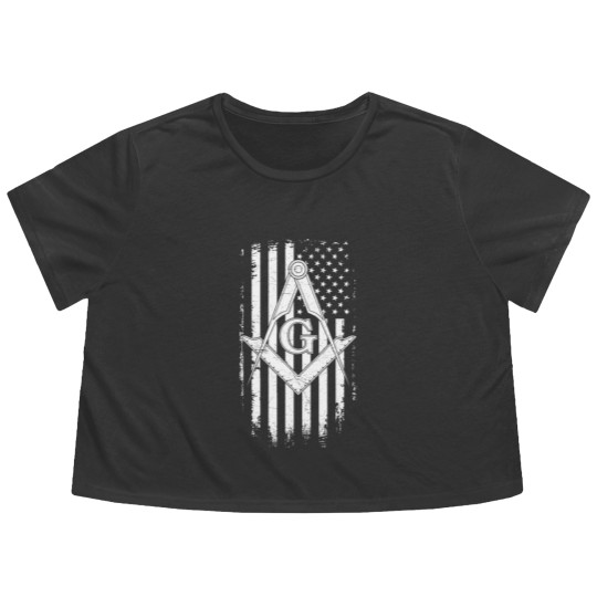 Discover Masonic American Flag Square And Compass Freemason Flowy Cropped Tees