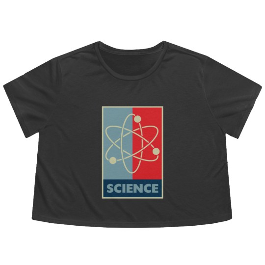 Discover Science red blue atom Flowy Cropped Tees