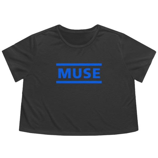 Discover Muse Unisex Flowy Cropped Tees: Dark Blue Logo