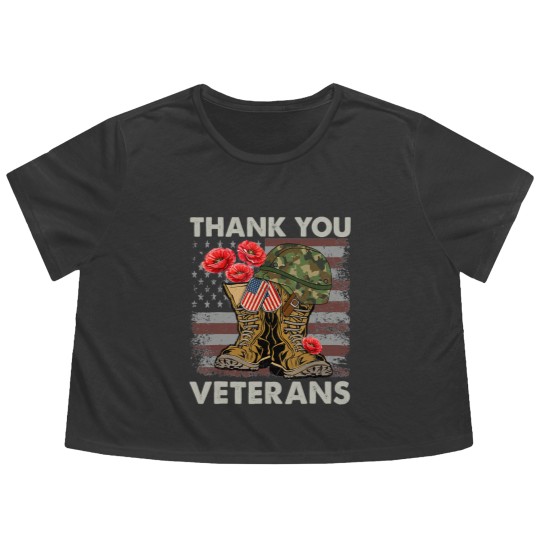 Discover Thank You Veterans Flowy Cropped Tees