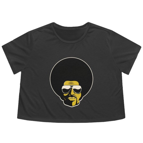 Discover Black Man, Afro, Retro, Legend, African American Flowy Cropped Tees
