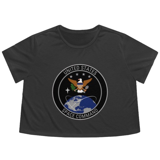 Discover United States Space Command Shield Flowy Cropped Tees