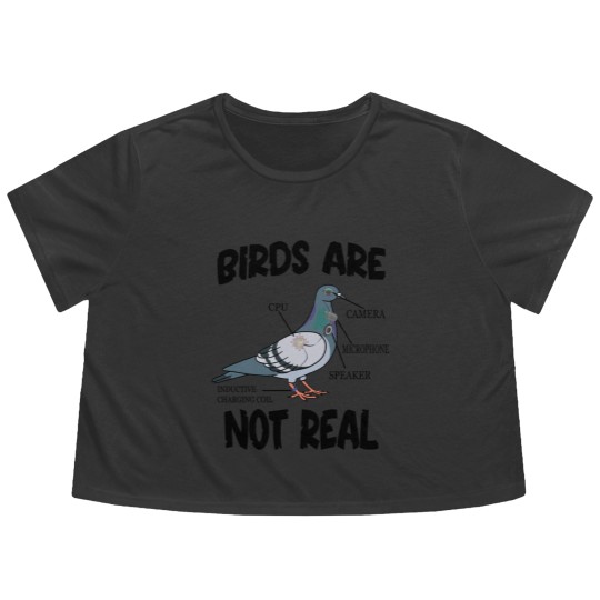 Discover Birds Are Not Real Bird Spies Conspiracy Theory Birds Flowy Cropped Tees