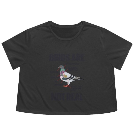 Discover Birds Are Not Real Flowy Cropped Tees