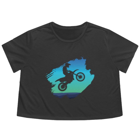 Discover Motocross Dirt Bike Flowy Cropped Tees
