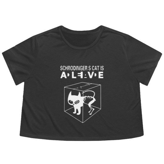 Discover Cat Dead Alive Schrodinger s Flowy Cropped Tees