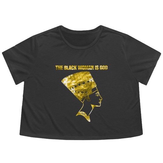 Discover The Black Woman is God Flowy Cropped Tees